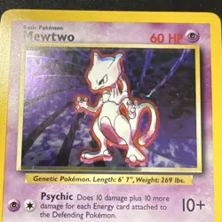Pokemon Mewtwo 10/102 Base Set Holo Error Unlimited Rare FREE SHIPPING - Image 3