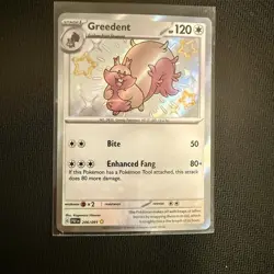 Greedent 206/091 Shiny Rare Pokemon TCG SV: Paldean Fates NM - Image 1