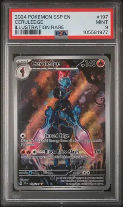 2024 POKEMON SSP EN-SURGING SPARKS ILLUSTRATION RARE #197 CERULEDGE PSA 9 - Image 1