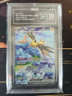 Pokemon TCG Zapdos EX 202/165 Sir SV151 Tag 10 Gem Mint Scarlet Violet - Image 1
