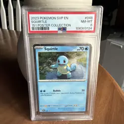 2023 POKEMON SVP EN-SV BLACK 151 POSTER COLL #048 SQUIRTLE PSA 8 - Image 1