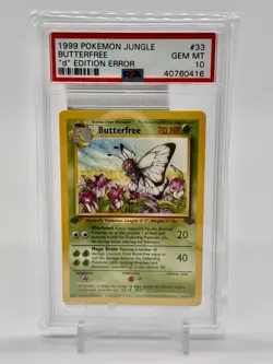 1999 POKEMON BUTTERFREE JUNGLE 1ST EDITION ERROR #33 POKEMON PSA 10 - Image 1