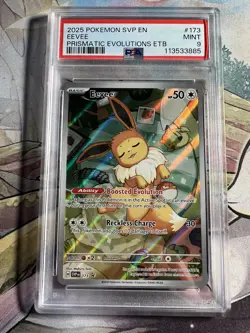 PSA 9 - Eevee SVP 173 Prismatic Evolutions Black Star Promo Pokemon Graded - Image 1