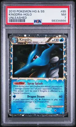 Pokemon 2010 HGSS Unleashed Kingdra Holo #85/95 PSA 7 NM - Image 1
