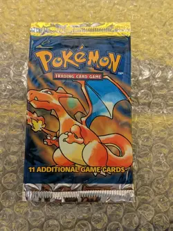 1999 Pokemon TCG Base Set Empty Booster Pack Charizard Artwork 1 - Image 1