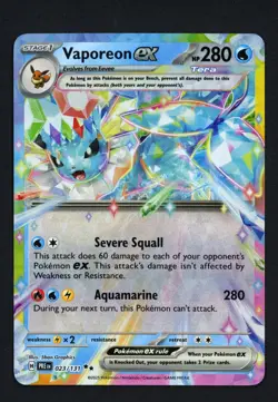 Vaporeon ex 023/131 SV: Prismatic Evolutions Double Rare Pokemon TCG - Image 1