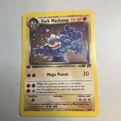 The Pokemon Company Pokemon Dark Machamp Team Rocket 10/82 1st Ed Holo 70 HP - Image 1
