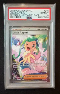 Pokemon 2024 Lisia's Appeal 246/191 SIR Surging Sparks GEM MINT PSA 10 GEM MINT - Image 1