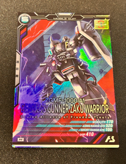 Gundam ARSENAL BASE Card DEARK`S GUNNER ZAKU WARRIOR BANDAI JAPAN UT01-023(M) - Image 1