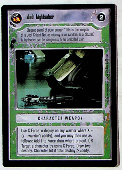 Jedi Lightsaber CCG Card - Star Wars Premier Set - Decipher - 1995 - Image 1