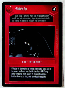 Vader's Eye CCG Card - Star Wars Premier Set - Decipher - 1995 - Image 1