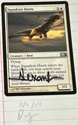 Magic the Gathering MTG Squadron Hawk (33) Core Set 2011 Signed - Image 1