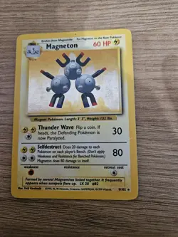 Magneton Holo 9/102 Base Set Pokemon Card - 1999 Vintage - Rare WOTC - MP/LP - Image 2