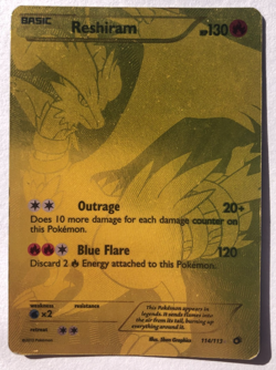Reshiram 114/113 Gold Secret Rare – Legendary Treasures – Pokemon TCG – RAW MP - Image 1