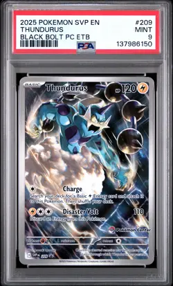 2025 POKEMON BLACK BOLT POKEMON CENTER ETB PROMO SVP #209 THUNDURUS PSA 9 - Image 1