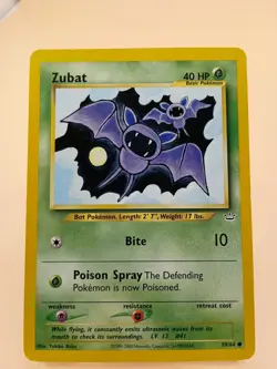 Zubat 2001 MP Pokemon 59/64 Neo Revelation Non Holo English - Image 1