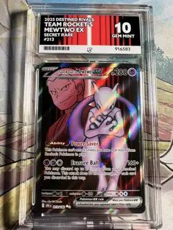 ACE 10 Pokemon TCG Destined Rivals Team Rocket's Mewtwo 213/182 Matching Label - Image 1