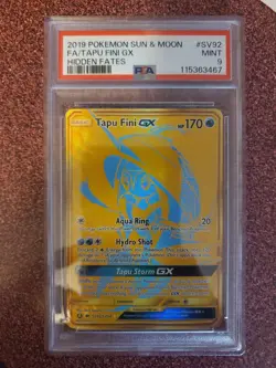 2019 Pokemon Hidden Fates Full Art Tapu Fini GX #SV92 PSA 9 Mint Shiny Vault - Image 1