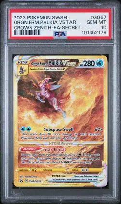 Pokemon Origin Forme Palkia VSTAR Secret GG67/GG70 Crown Zenith GEM MINT PSA 10 - Image 1