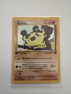Pokemon TCG - Mankey 61/82 - 1st Edition Team Rocket Non-Holo - LP - Image 1