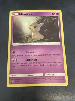 Pokemon TCG Mimikyu Black Star Promo SM29 Cosmos Holo LP - Image 1