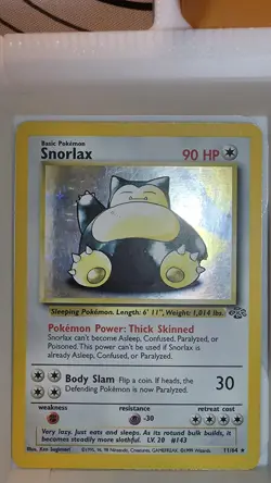 Pokemon 1999 Jungle Snorlax Unlimited Holo Rare #11/64 - LP - Image 2