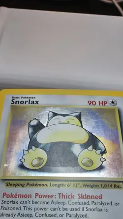 Pokemon 1999 Jungle Snorlax Unlimited Holo Rare #11/64 - LP - Image 4