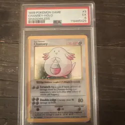 1999 POKEMON BASE SET SHADOWLESS #3 CHANSEY-HOLO PSA 5 - Image 1