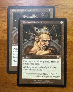 MTG X2 * Grafted Skullcap X2 NM NP Urza's Saga Regular Rare SellbyCyn - Image 1