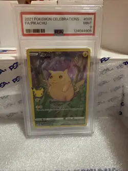 Pokemon 2021 Celebrations Pikachu Full Art #005/025 PSA 9 Mint - Image 1