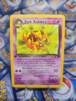 Pokemon 1st Edition Team Rocket Dark Kadabra Uncommon Card 39/82 LP/MP - Image 1