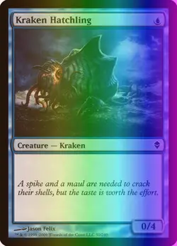 MTG Magic the Gathering Kraken Hatchling (50/280) Zendikar MP FOIL - Image 1