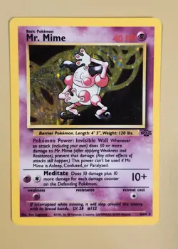 1999 Pokemon Jungle Mr. Mime Holo - see video of Holo & Card - Image 1