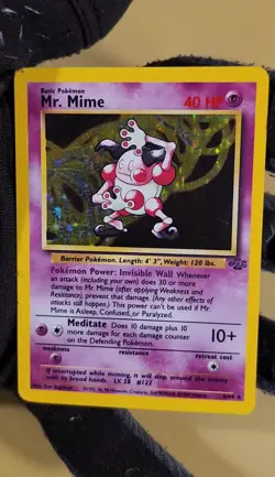 1999 Pokemon Jungle Mr. Mime Holo - see video of Holo & Card - Image 2