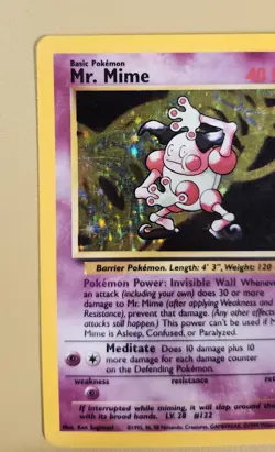 1999 Pokemon Jungle Mr. Mime Holo - see video of Holo & Card - Image 3