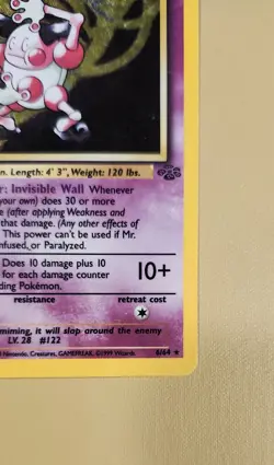 1999 Pokemon Jungle Mr. Mime Holo - see video of Holo & Card - Image 5