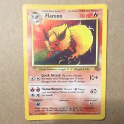 Pokemon Flareon Jungle 3/64 Holo Rare Unlimited 70 HP English Card 1999 - Image 1