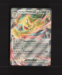 Team Rocket's Persian ex 150/182 Destined Rivals Ultra Rare Holo Pokemon Card NM - Image 1