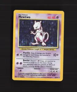 Mewtwo 10/102 WOTC Base Set Holo Rare Pokemon Card LP - Image 1