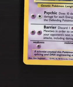 Mewtwo 10/102 WOTC Base Set Holo Rare Pokemon Card LP - Image 5
