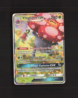 Vileplume GX 4/236 Sm-Cosmic Eclipse Ultra Rare Holo Pokemon Card DMG - Image 1