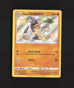 Galarian Farfetch'd SV063/SV122 Shining Fates Shiny Holo Rare Pokemon Card NM - Image 1