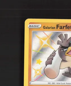 Galarian Farfetch'd SV063/SV122 Shining Fates Shiny Holo Rare Pokemon Card NM - Image 3
