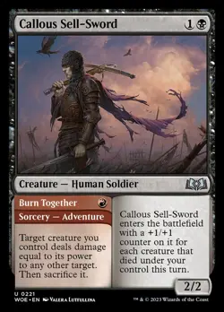 MTG Magic the Gathering Callous Sell-Sword (221/515) Wilds of Eldraine MP - Image 1