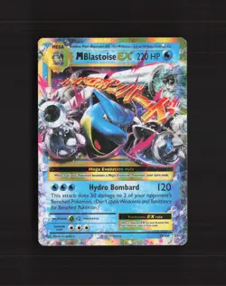 Mega M Blastoise EX 22/108 Evolutions Ultra Rare Holo Pokemon Card DMG - Image 1