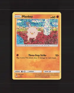 Mankey 8/12 McDonalds 2019 Promos Holo Rare Pokemon Card DMG - Image 1