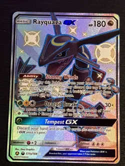 Shiny Rayquaza GX 177a/168 Pokemon TCG Hidden Fates Full Art Holo Foil Card LP - Image 1