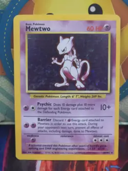 Pokemon Mewtwo Base Set Holo Rare 10/102 1999 English 60 HP Psychic Card - Image 1