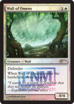 1x Wall of Omens - Foil FNM 2011 Moderate Play, English FNM Promos MTG Magic - Image 1