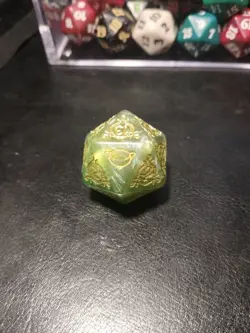 MTG - OVERSIZED D20 Spindown Dice Emerald Green | Lord of the Rings | - Image 1
